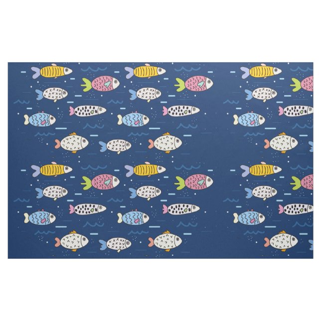 Colourful School of Fish Fabric (Fat Quarter)