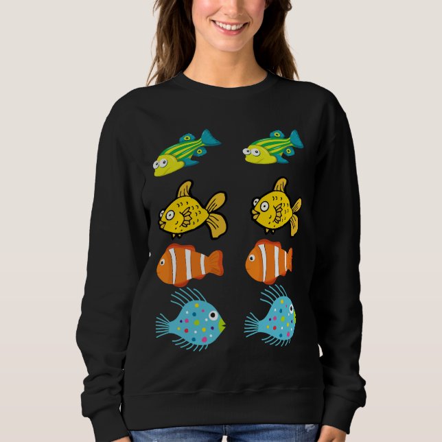 Colourful School Of Swimming Fish Sweatshirt (Front)