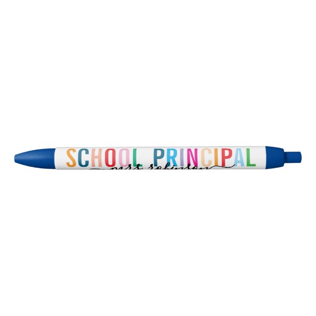 Colourful School Principal Pen with Custom Name (Front)