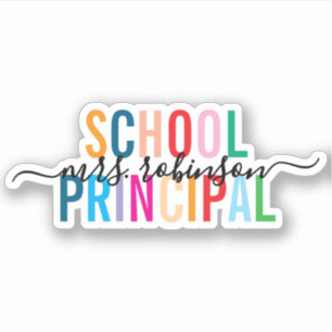 Colourful School Principal Personalised Script Nam