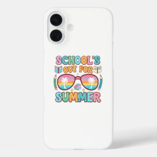Colourful “School’s Out” Sunset Design iPhone 16 Plus Case