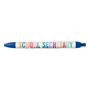 Colourful School Secretary Pen with Custom Name