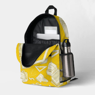 Colourful School Supplies Seamless Pattern Printed Backpack