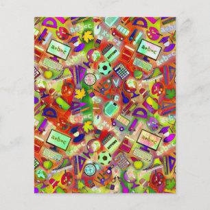 Colourful school theme scrapbook background paper