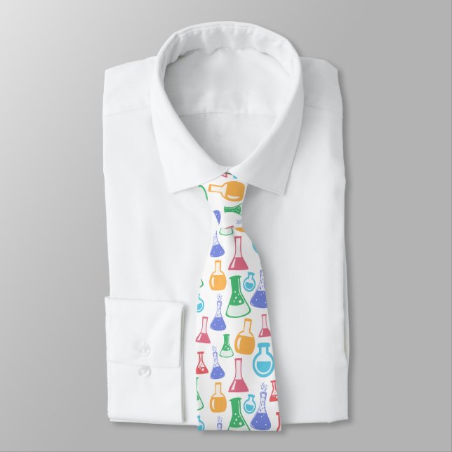 Colourful Science / Chemistry Pattern Tie (Tied)