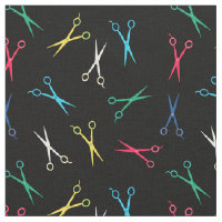 Colourful Scissor Pattern Black Background