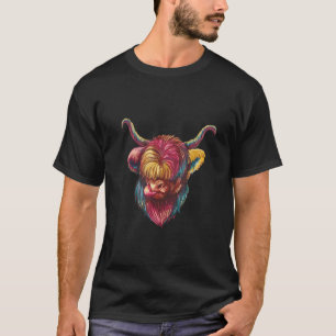 Colourful Scottish Highland Cow T-Shirt