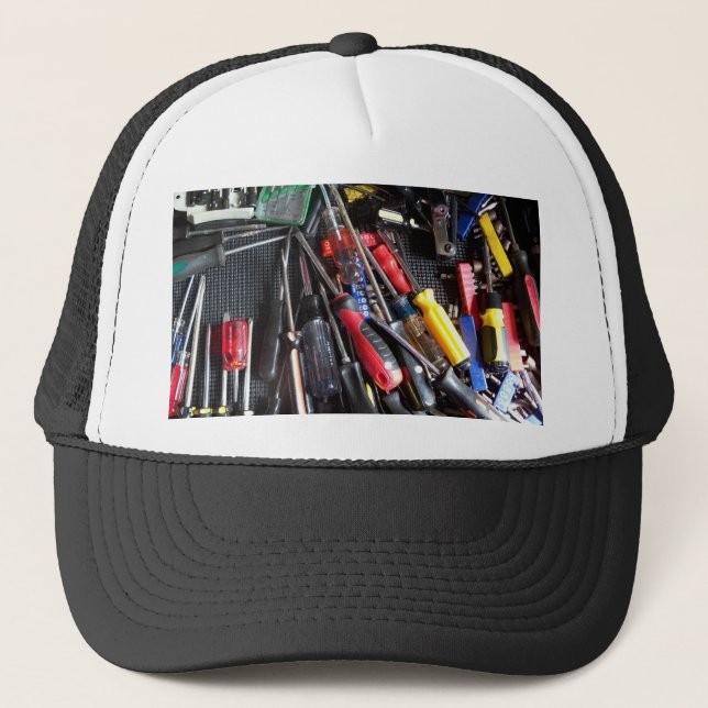 Colourful screwdrivers trucker hat (Front)