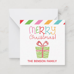 Colourful Scribble Christmas Gift Enclosure Cards
