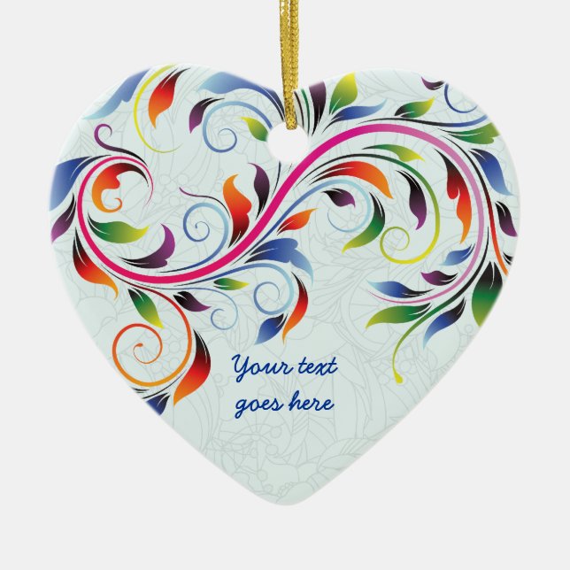 Colourful scroll leaf, pale blue floral ornament (Front)