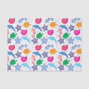 Colourful Sea Animals Illustration Pattern Tissue Paper