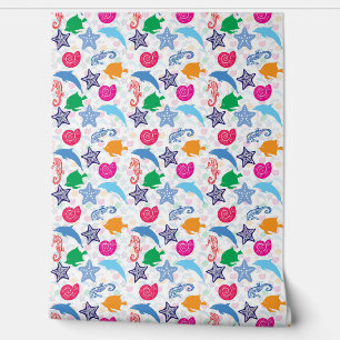 Colourful Sea Animals Illustration Pattern Wall