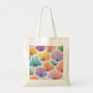 Colourful Sea Fan Coral Pattern Tote Bag
