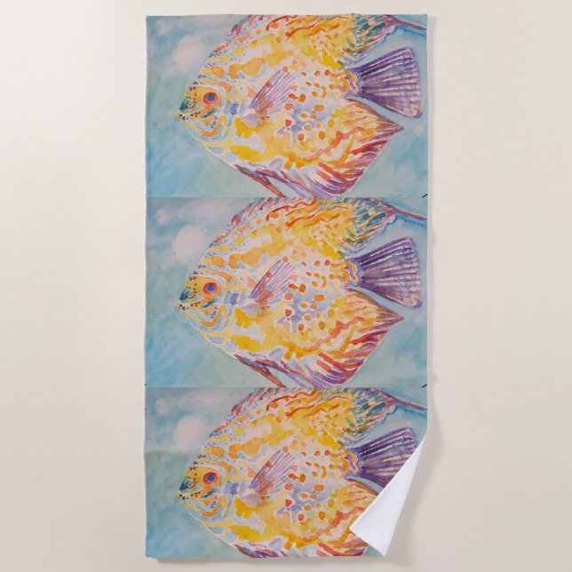 Colourful Sea Fish Ocean Beach Sea  Towel (Front)