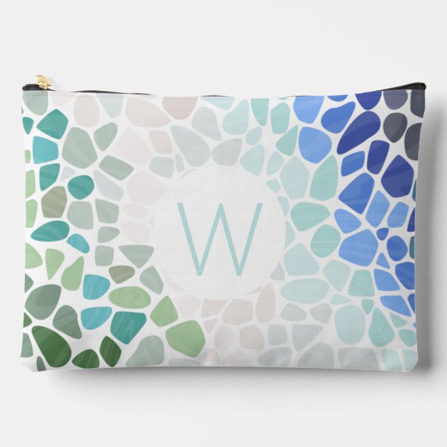 Colourful Sea Glass Accessory Pouch (Front)