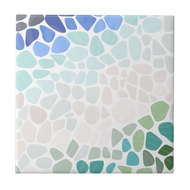 Colourful Sea Glass Ceramic Tile (Front)