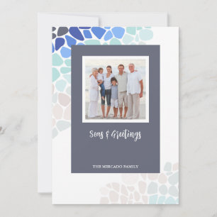 Colourful Sea Glass Christmas Photo Holiday Card
