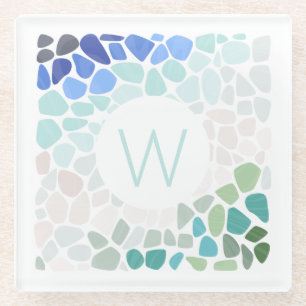 Colourful Sea Glass  Coaster