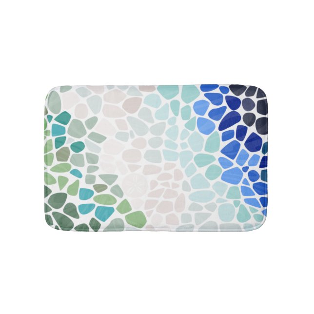 Colourful Sea Glass Cutting Board Bath Mat (Front)