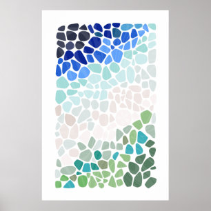 Colourful Sea Glass Poster