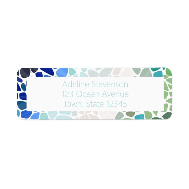 Colourful Sea Glass   Return Address Label (Front)