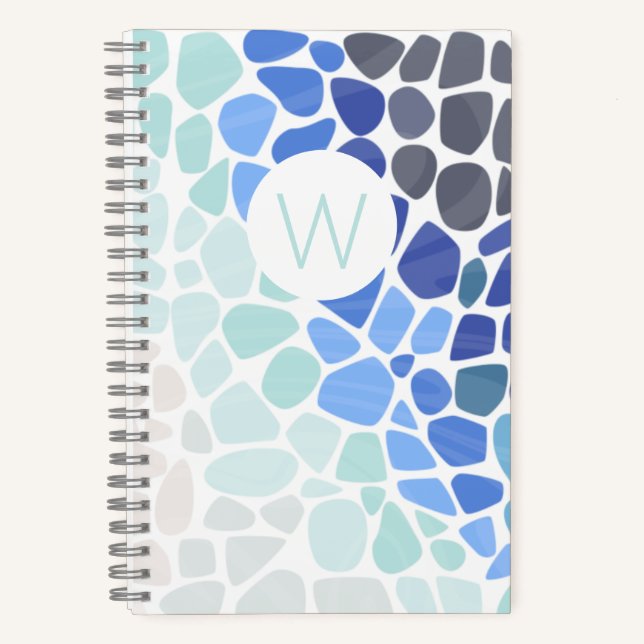 Colourful Sea Glass Spiral Notebook (Front)