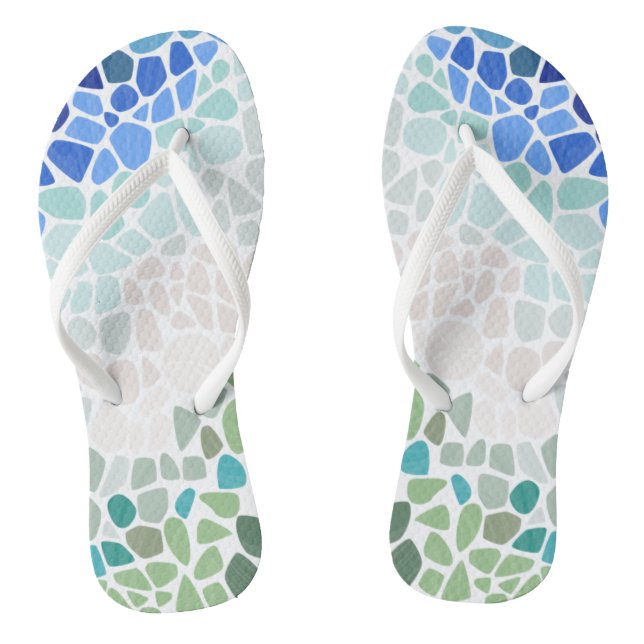 Colourful Sea Glass Thongs (Footbed)