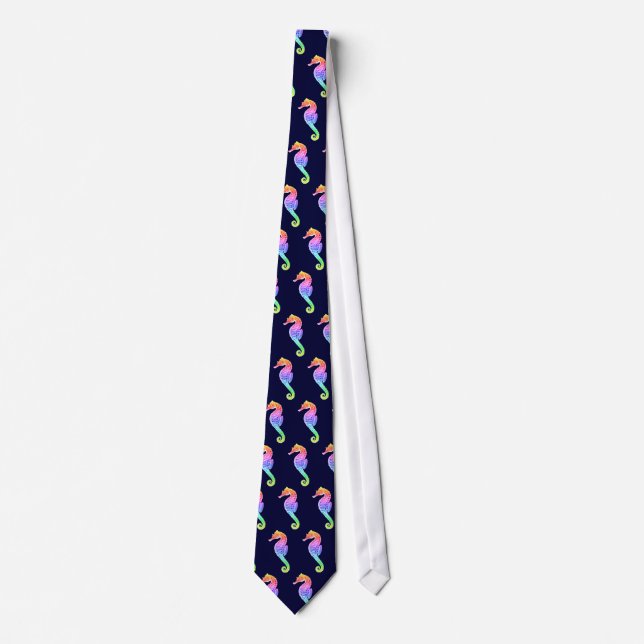 Colourful Sea Horses Tie (Front)