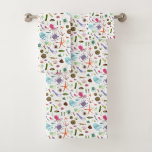 Colourful Sea Life Bath Towel Set