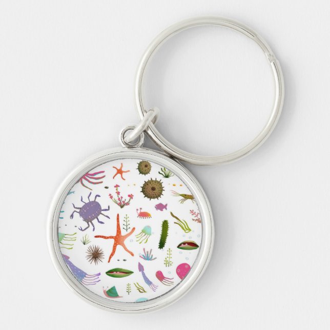Colourful Sea Life Key Ring (Front)