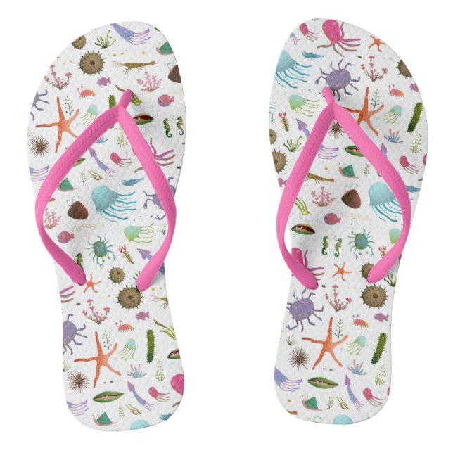 Colourful Sea Life Thongs (Footbed)