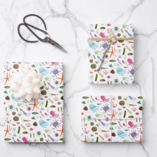 Colourful Sea Life Wrapping Paper Sheet