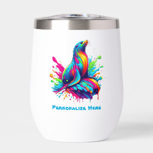 Colourful Sea Lion Splash-