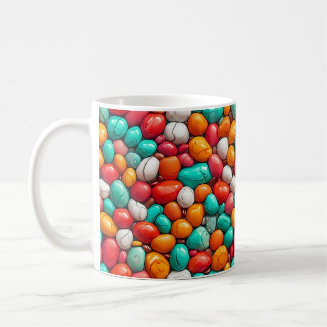 Colourful Sea pebbles Coffee Mug (Left)