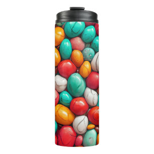 Colourful Sea pebbles Thermal Tumbler