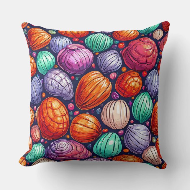 Colourful sea shells cushion (Front)