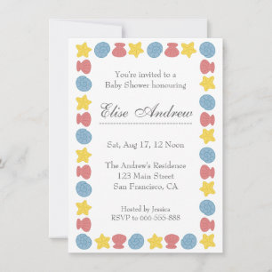 Colourful Sea shells Pattern Baby Shower Invitation