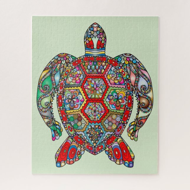 Colourful Sea Turtle Jigsaw Puzzle (Vertical)