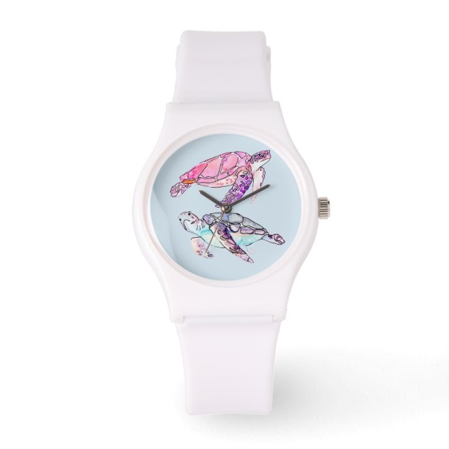 Colourful Sea Turtle Pair Watch (Front)
