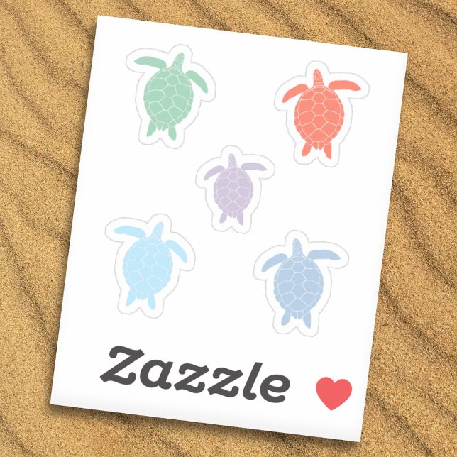 Colourful Sea Turtle Stickers Set (Colorful Sea Turtle Stickers Set)