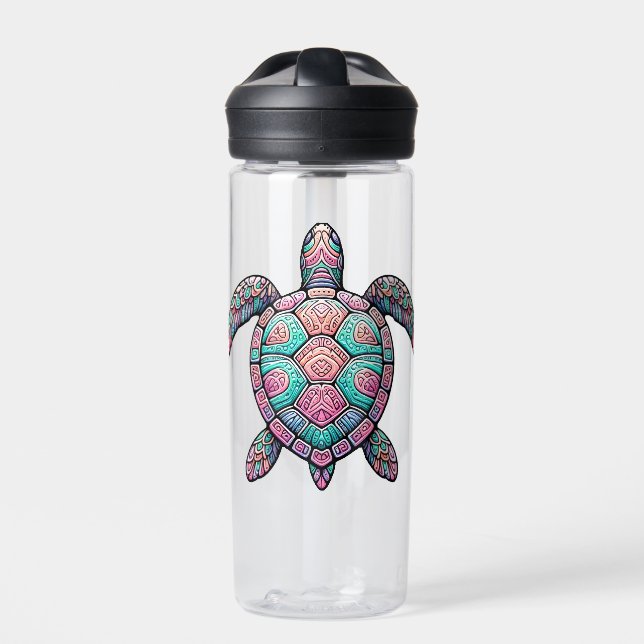 Colourful Sea Turtle Water Bottle (Front)