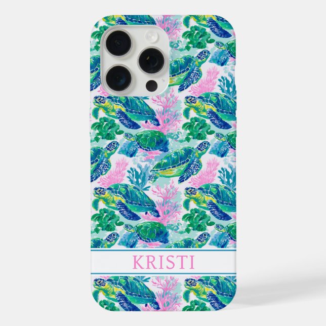 Colourful Sea Turtles iPhone Case (Back)