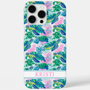 Colourful Sea Turtles Monogrammed Case-Mate iPhon iPhone 16 Pro Max Case