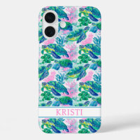 Colourful Sea Turtles Monogrammed