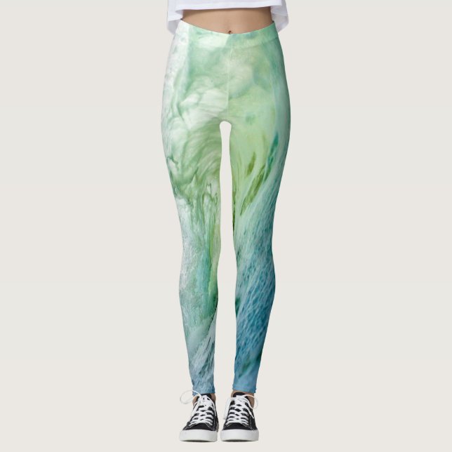 Colourful Sea Waves Leggings (Front)