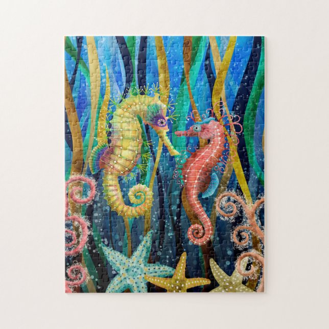 Colourful Seahorses Jigsaw Puzzle (Vertical)