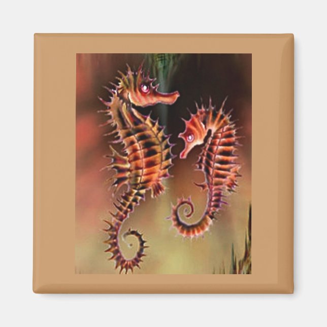 Colourful Seahorses Magnet (Front)