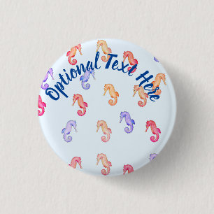 Colourful Seahorses Pattern 3 Cm Round Badge