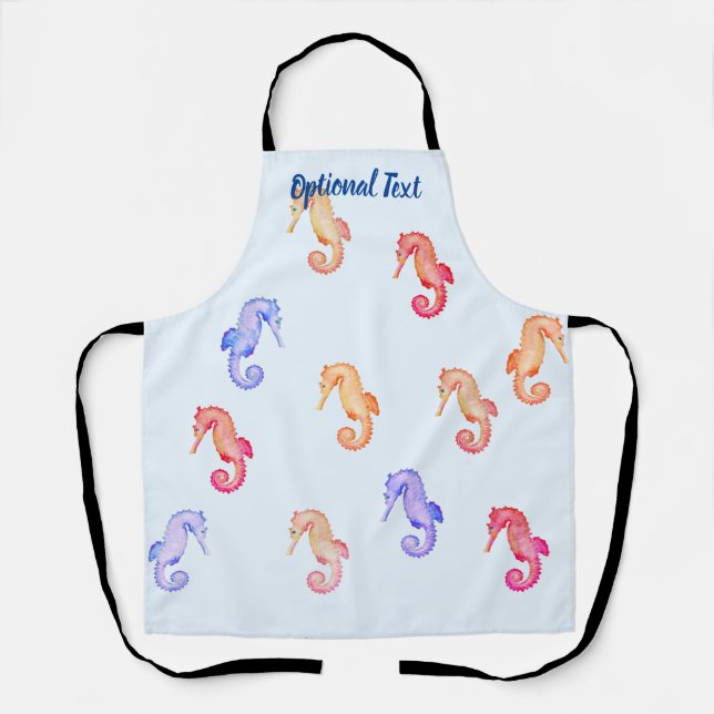 Colourful Seahorses Pattern   Apron (Front)
