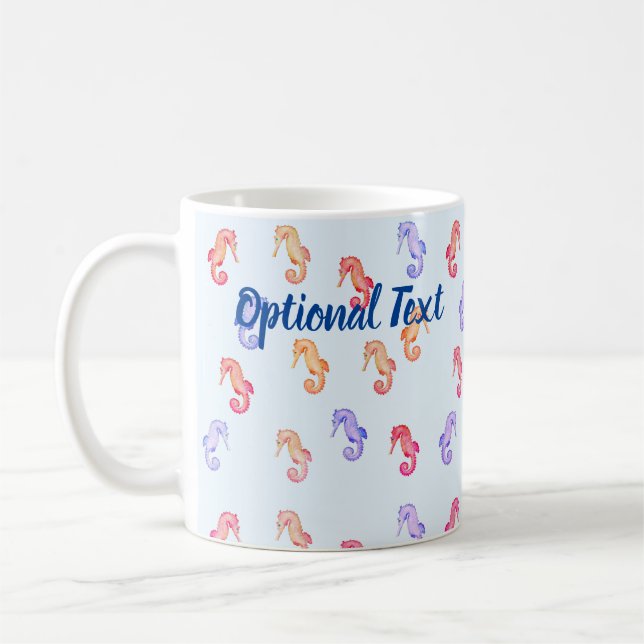 Colourful Seahorses Pattern   Coffee Mug (Left)